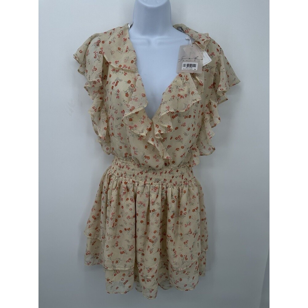 SABO Skirt Dress Womens S Kahlia Floral‎ Print Ruffle Wrap Dress  Puff Sleeve